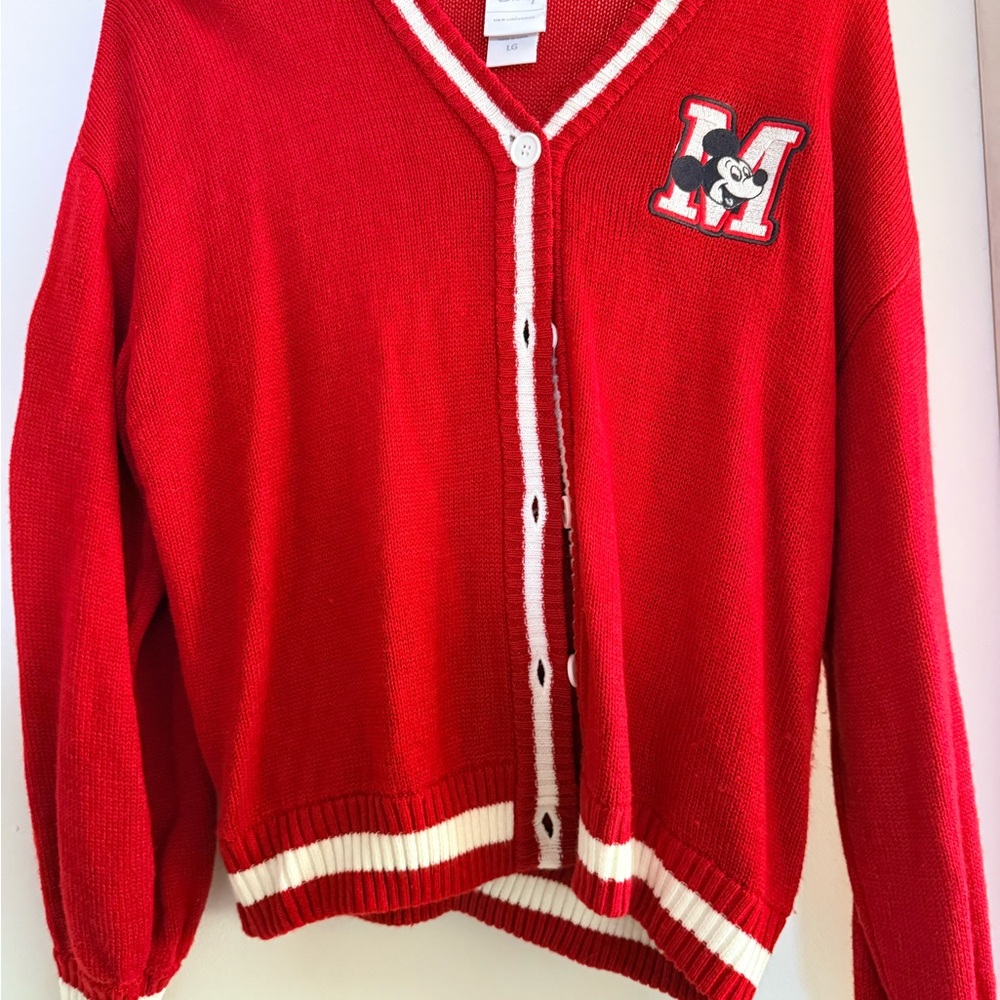 Disney Red Cardigan Sweater